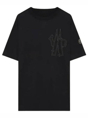 Logo embroidered short sleeved t shirt - MONCLER - BALAAN 1