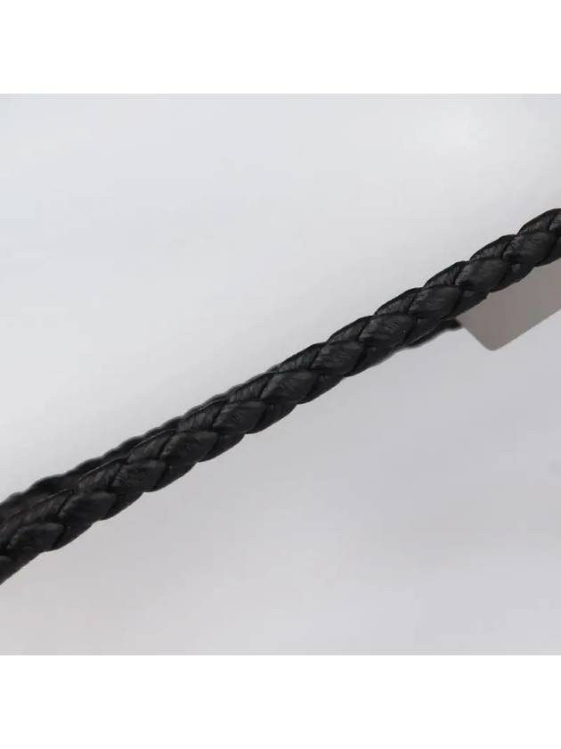 Braided Nappa Leather Bracelet Black - PRADA - BALAAN 4