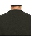 Logo Patch Crew Neck Wool Knit Top Khaiki - STONE ISLAND - BALAAN 8