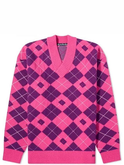 Jacquard Wool Knit Top Bright Pink - ACNE STUDIOS - BALAAN 2