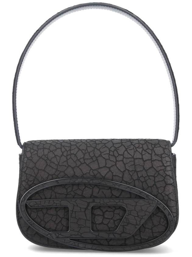 1DR Iconic Leather Shoulder Bag Black - DIESEL - BALAAN 2