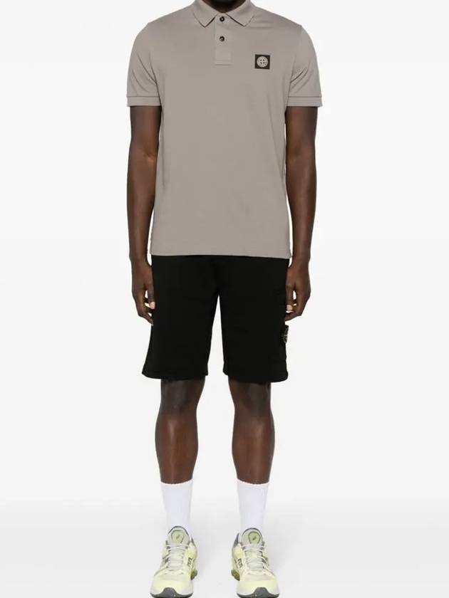 Pique Stretch Cotton Short Sleeve Polo Shirt Dove Grey - STONE ISLAND - BALAAN 5