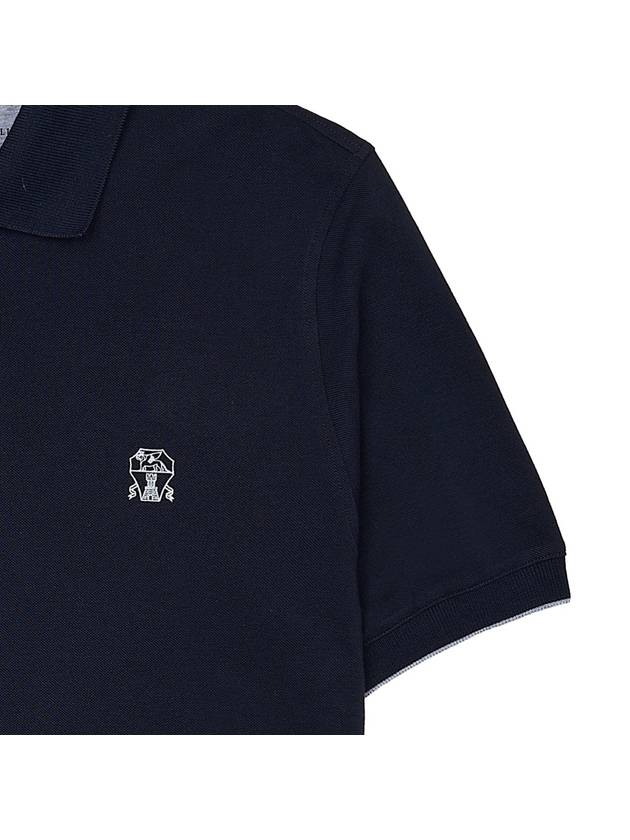 Logo Short Sleeve Polo Shirt Navy - BRUNELLO CUCINELLI - BALAAN 8