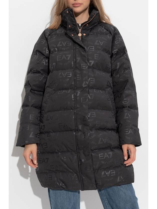 EA7 Emporio Armani Padded Jacket With Printed Monogram, Women's, Black - EMPORIO ARMANI - BALAAN 3