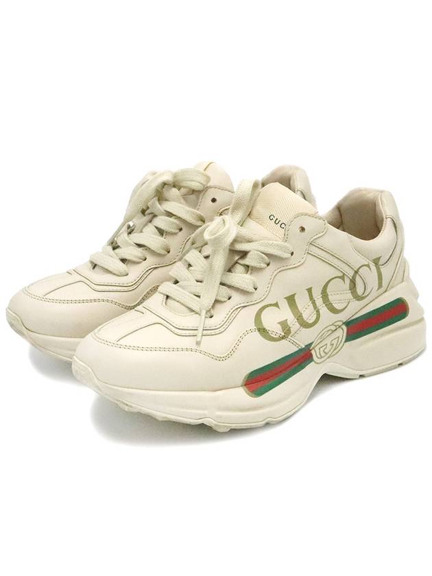 Women s Gucci 528892 Ivory Leather Vintage Logo Rhyton Sneakers 36 5 gt Gangbuk used luxury goods - GUCCI - BALAAN 5