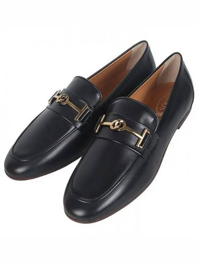 Double T Calf Leather Loafers Black - TOD'S - BALAAN 2