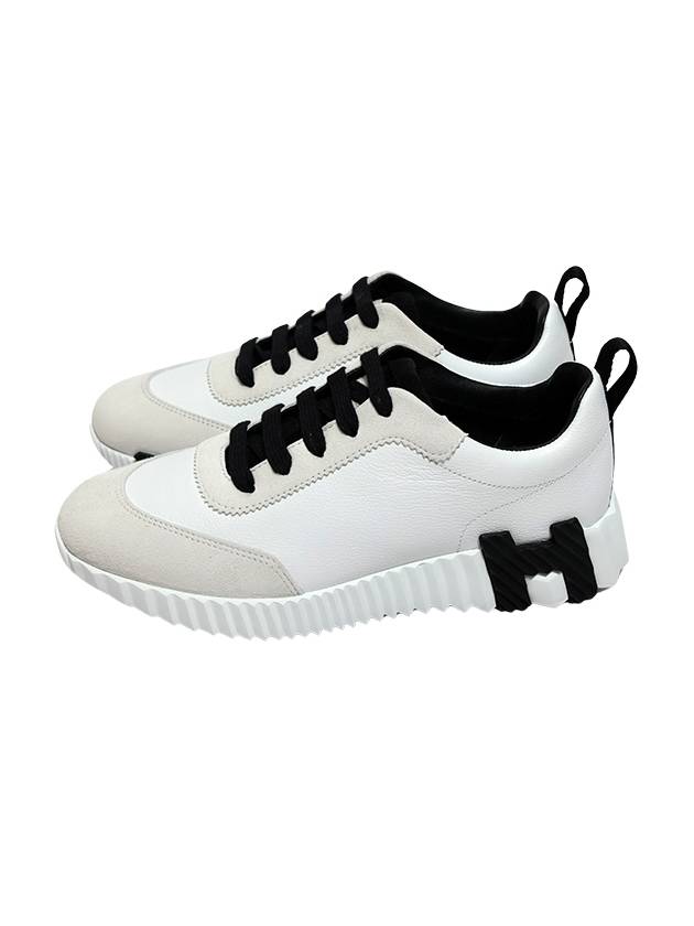 Bouncing Low Top Sneakers Blanc Noir - HERMES - BALAAN 3