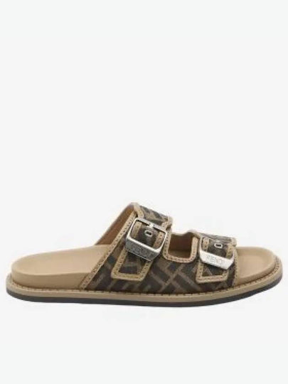 Men's Peel Jacquard Fabric Sandals Brown - FENDI - BALAAN 2