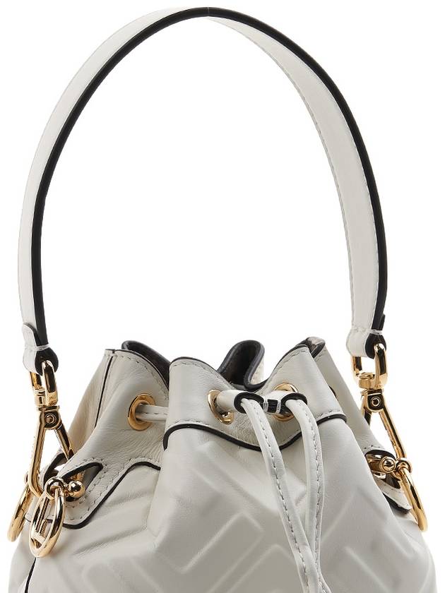 Mon Tresor FF Motif Leather Mini Bucket Bag White - FENDI - BALAAN 8