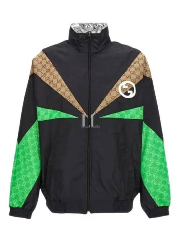 Nylon Zipper Windbreaker Jacket Black - GUCCI - BALAAN 2