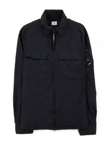 Flat Nylon Zip-Up Jacket Black - CP COMPANY - BALAAN 1