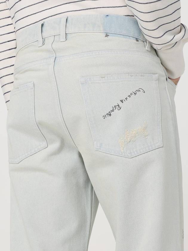 Printed Straight Jeans Light Blue - GOLDEN GOOSE - BALAAN 6