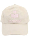 Tyron Logo Cotton Ball Cap Ecru Pink - ISABEL MARANT - BALAAN 4