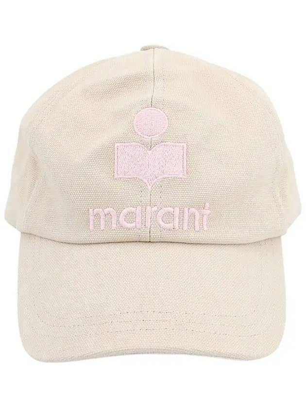 Tyron Logo Cotton Ball Cap Ecru Pink - ISABEL MARANT - BALAAN 4