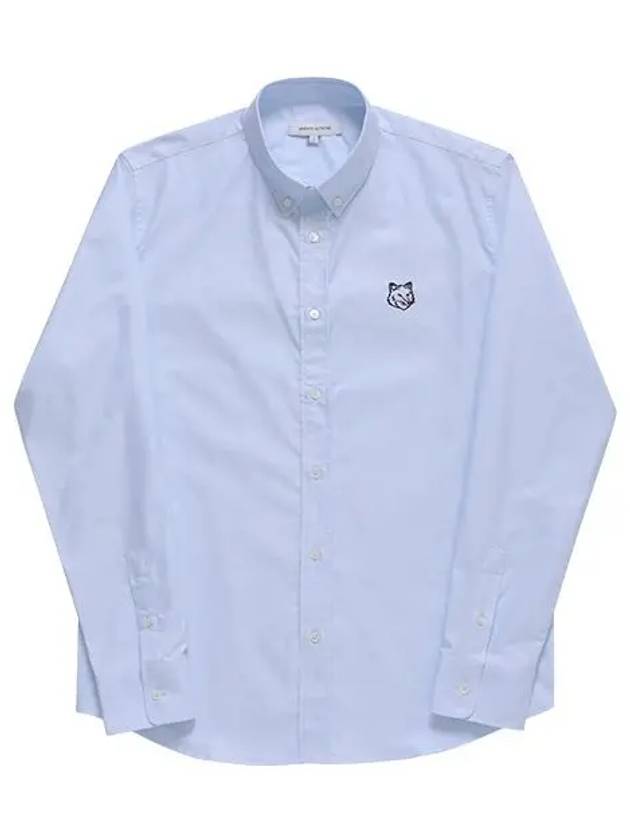 Contour Fox Head Casual Long Sleeve Shirt Blue - MAISON KITSUNE - BALAAN 3