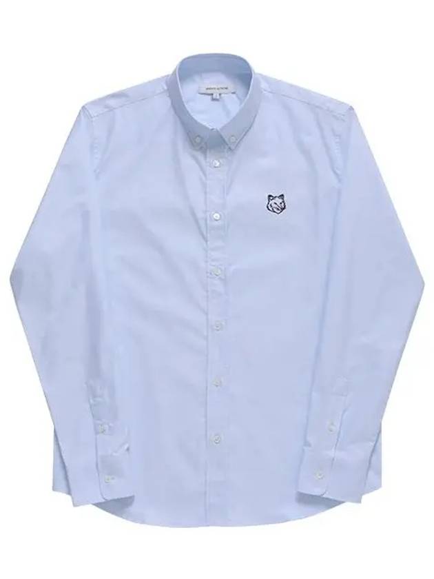 Contour Fox Head Casual Long Sleeve Shirt Blue - MAISON KITSUNE - BALAAN 6