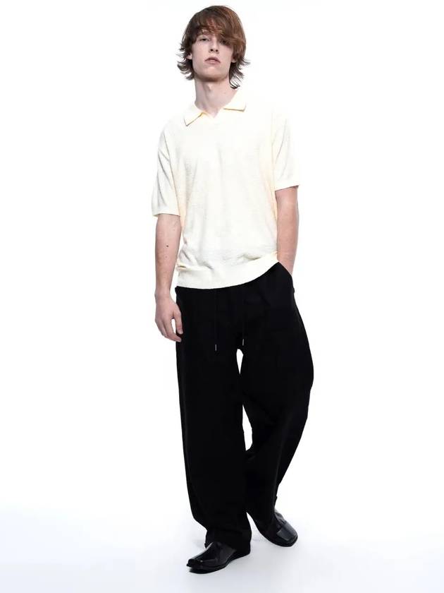 Men s LSSWP BK Linen Slit String Wide Pants Black - CHANCE'S NOI - BALAAN 9