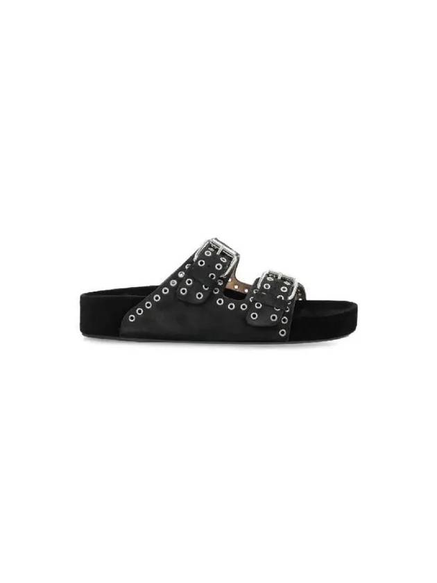 Lennyo Eyelet Leather Slippers Black - ISABEL MARANT - BALAAN 2