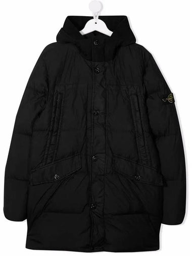 Kids Waffen Hooded Padded Jacket Black 751640533 V0029 - STONE ISLAND - BALAAN 1