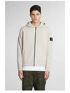 Geelong Wool Hooded Knit Cardigan Beige - STONE ISLAND - BALAAN 2