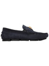 Medusa-embellished moccasins suede driving shoes navy - VERSACE - BALAAN 3