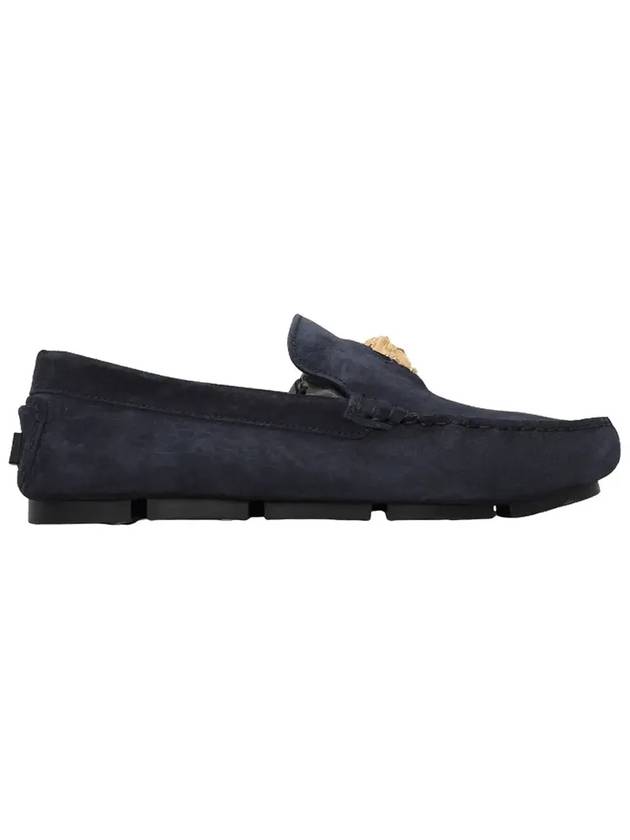 Medusa Classic Suede Driving Shoes Navy - VERSACE - BALAAN 3