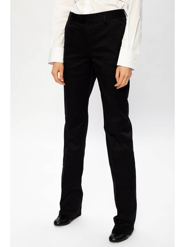 BLACK BRANDED PLEATFRONT TROUSERS - DSQUARED2 - BALAAN 2