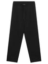 Elastic Waist Viscose Wool Straight Pants Black - AMI - BALAAN 2