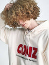 Felt Logo Hoodie Cream - COMMONZ - BALAAN 3