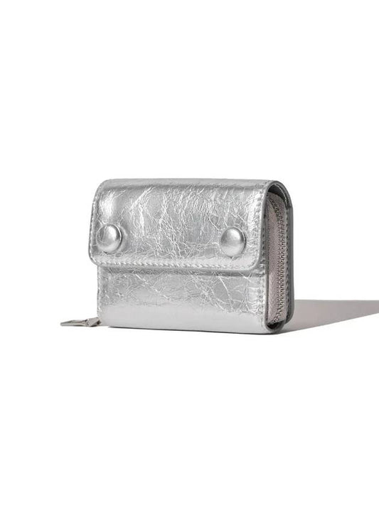 Dot pocket coin zipper bill card wallet silver - LE MASQUE - BALAAN 2