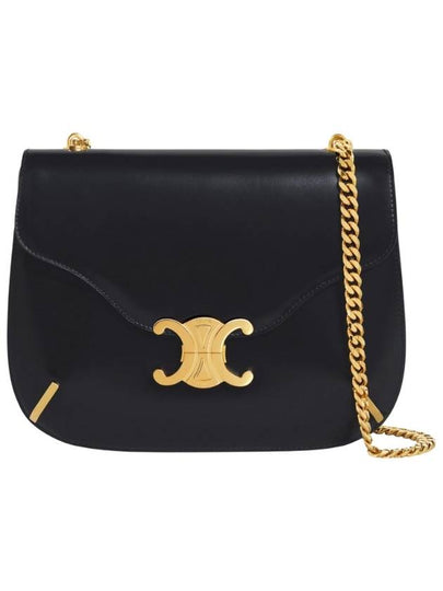 Chain Besace Triomphe Leather Shoulder Bag Black - CELINE - BALAAN 2