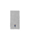 WC0523 032 Solid Denim Bare Rib Knit Muffler - POLO RALPH LAUREN - BALAAN 1