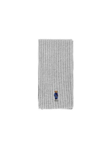 WC0523 032 Solid Denim Bare Rib Knit Muffler - POLO RALPH LAUREN - BALAAN 1