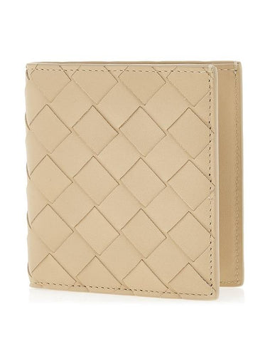 Intrecciato Bifold Half Wallet Beige - BOTTEGA VENETA - BALAAN 1