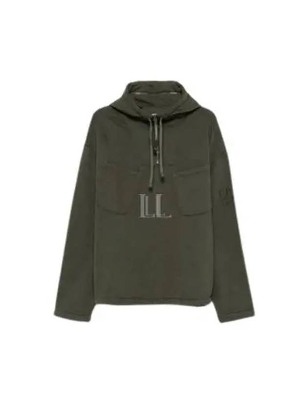 Brushed Emerized Diagonal Fleece Hoodie Green - CP COMPANY - BALAAN 2