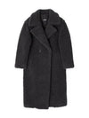 Gertrude Long Teddy Double Coat Ink Black - UGG - BALAAN 2