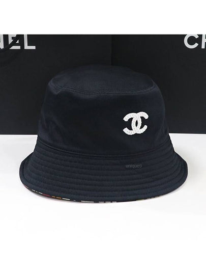 CC logo reversible bucket hat black - CHANEL - BALAAN 2