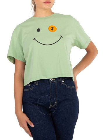 Save The Duck Ladies Mint Green Gilma Funny Face Tee, Brand Size 0 (X-Small) - SAVE THE DUCK - BALAAN 1