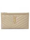 Monogram Quilted Clutch Bag Dark Beige - SAINT LAURENT - BALAAN 1