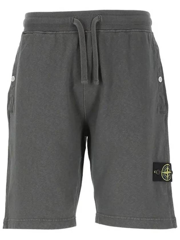 Compass Badge Cotton Track Shorts Grey - STONE ISLAND - BALAAN 2