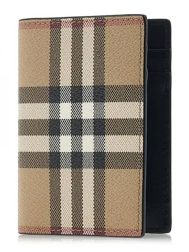 Vintage Check Leather Half Wallet Beige - BURBERRY - BALAAN 2