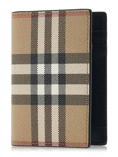 Vintage Check Leather Half Wallet Beige - BURBERRY - BALAAN 2