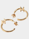 Triomphe Asymmetric Hoops Earrings Gold - CELINE - BALAAN 4