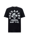 Logo Print Short Sleeve T-Shirt Black - DSQUARED2 - BALAAN 1