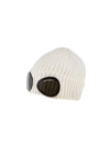 Goggle Detail Ribbed Beanie White - CP COMPANY - BALAAN 2