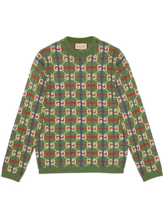 GG check intarsia knit sweater 713571XKCOZ - GUCCI - BALAAN 1
