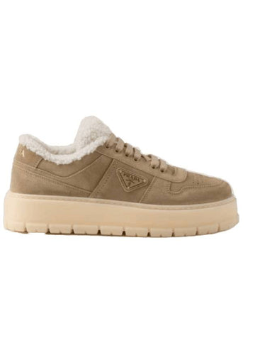 Logo Low Top Ssneakers Beige - PRADA - BALAAN 1