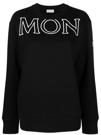 Women's Logo Patch Cotton Fleece Sweatshirt Black - MONCLER - BALAAN 2