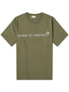 Born To Protect Logo Short Sleeve T-Shirt Green - MONCLER - BALAAN 1