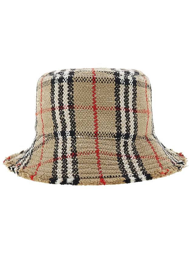 Check Boucle Bucket Hat Beige - BURBERRY - BALAAN 5